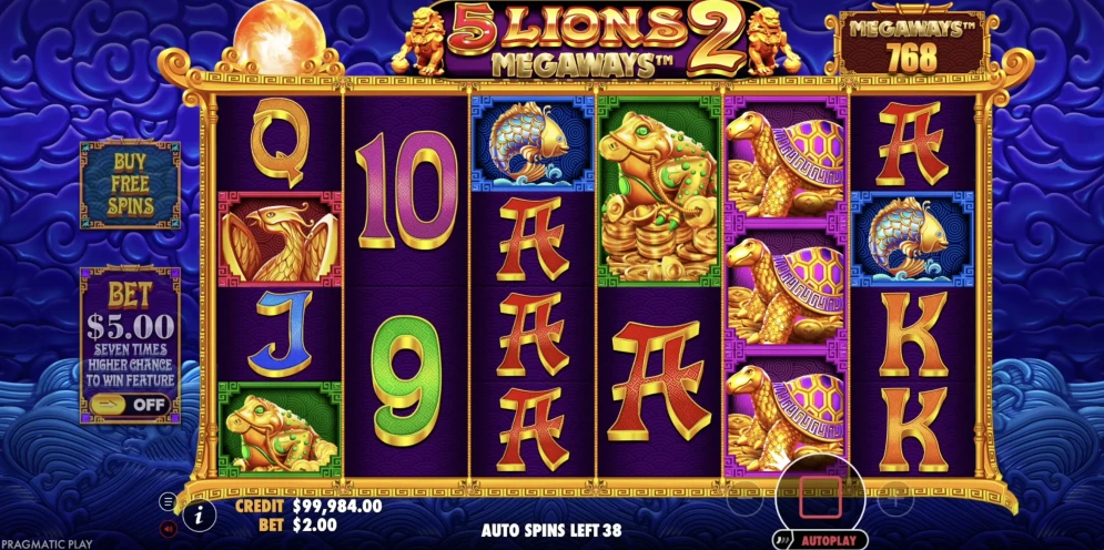 5 Lions Megaways 2 demo